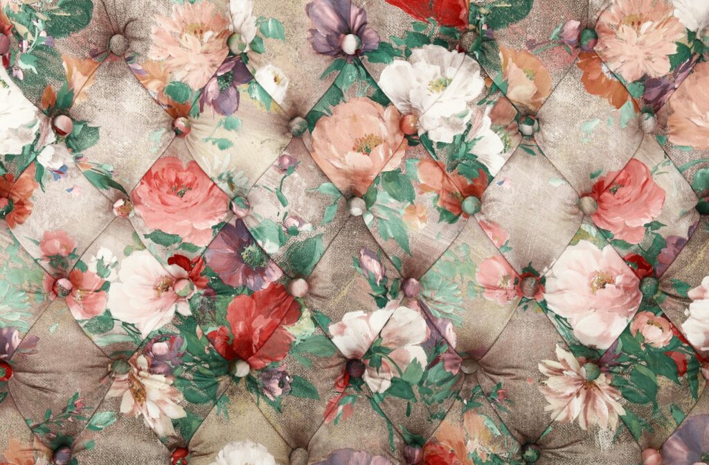 Multicolor capitone background with floral pattern