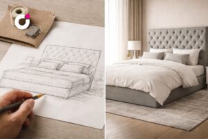 We design and build custom upholstered bed frames in Calgary, tailored to your mattress, space, and style.